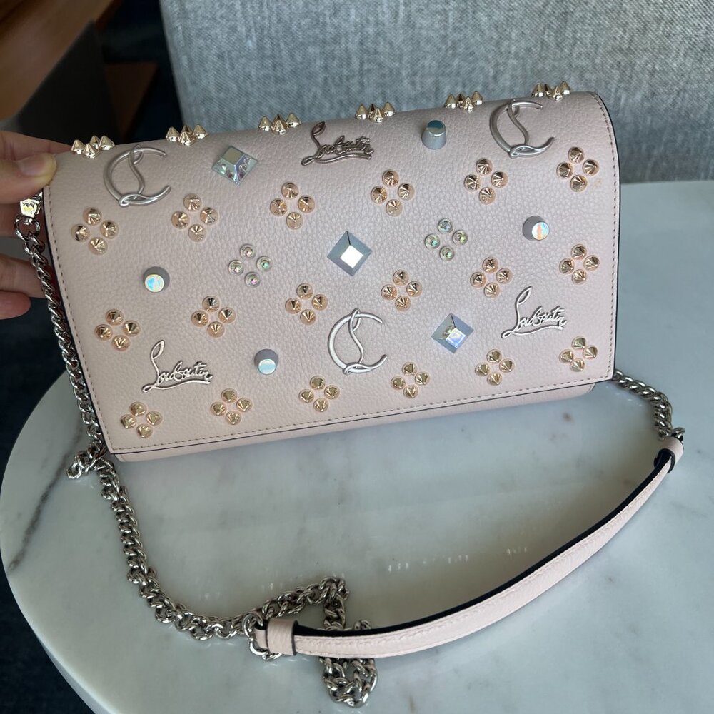 Christian Louboutin Paloma Clutch - Grained calf leather and spikes Loubinthesky